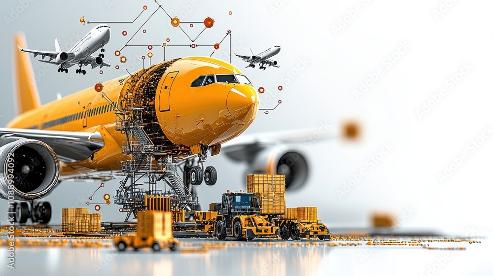 Leinwandbilder Monitoring global logistics standards through blockchain interface on a tablet enhancing transparency and efficiency in transport operations