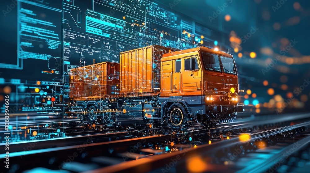 Leinwandbilder transforming supply chains blockchain logistics hubs in futuristic environments for enhanced efficie