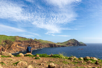 High cliffs at Ponta de São Lourenço on the island of Madeira (Portugal)