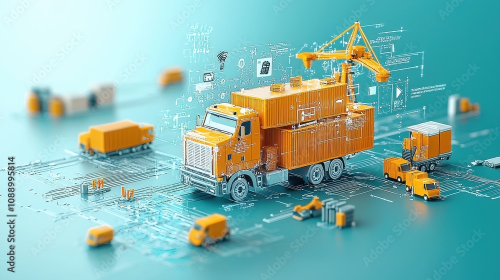 Leinwandbilder Visualizing blockchain-powered standards in logistics a creative diagram for enhanced understanding in technology and industry