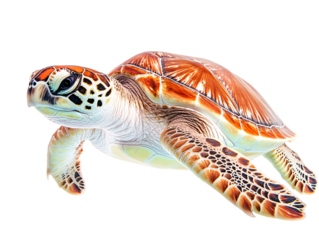 a sea turtle swimming in the water