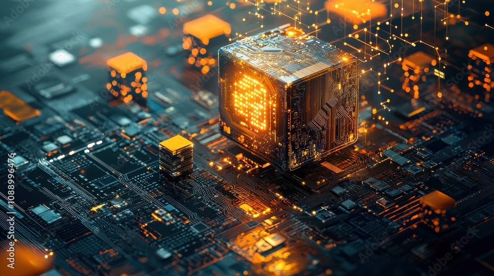 Fototapete Visualizing blockchain data flow a digital experience in technology environments for enhanced understanding