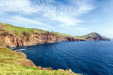 High cliffs at Ponta de São Lourenço on the island of Madeira (Portugal)