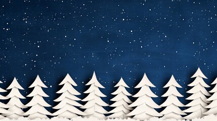 Snowy Night, Paper Trees