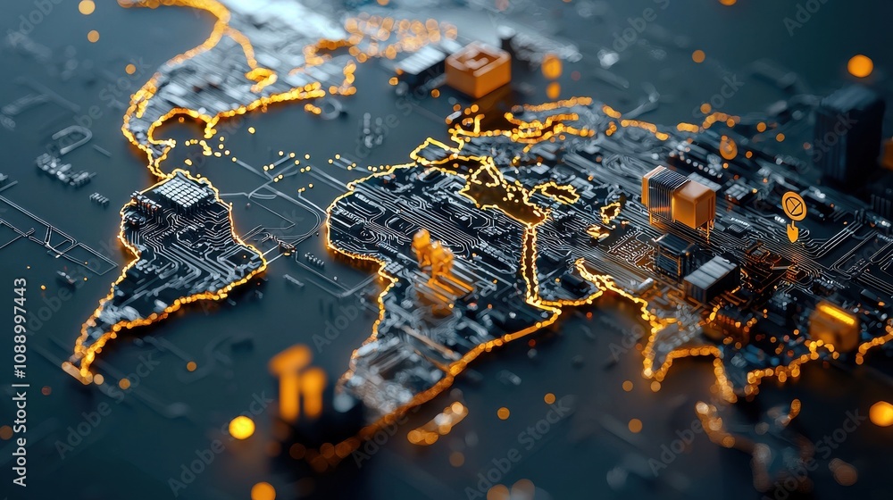 Poster Mapping the future global blockchain nodes overlaying standardization world digital visualization technology landscape innovative concepts