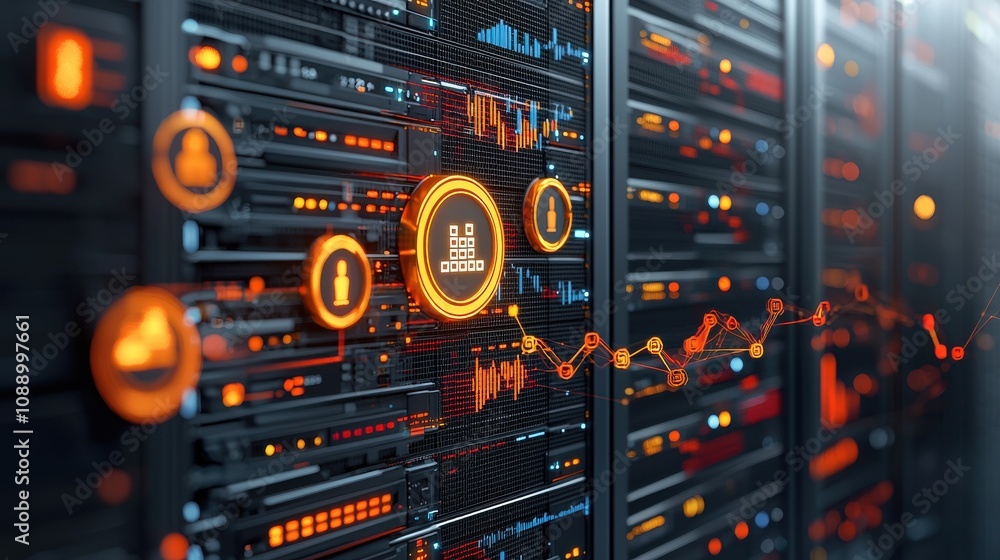 Leinwandbilder Enhancing blockchain standards through high-tech server room innovations data center digital infrastructure cybersecurity environment technical perspective blockchain technology
