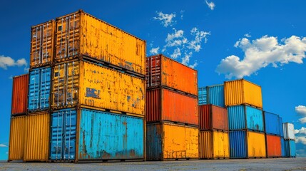 Fototapeta premium Enhancing shipping containers with iot devices a smart solution for global logistics and supply chain management