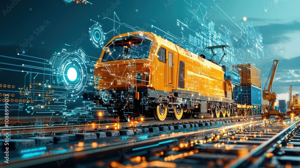 Leinwandbilder Enhancing logistics efficiency smart dashboard implementation at logistics center using blockchain technology for real-time insights
