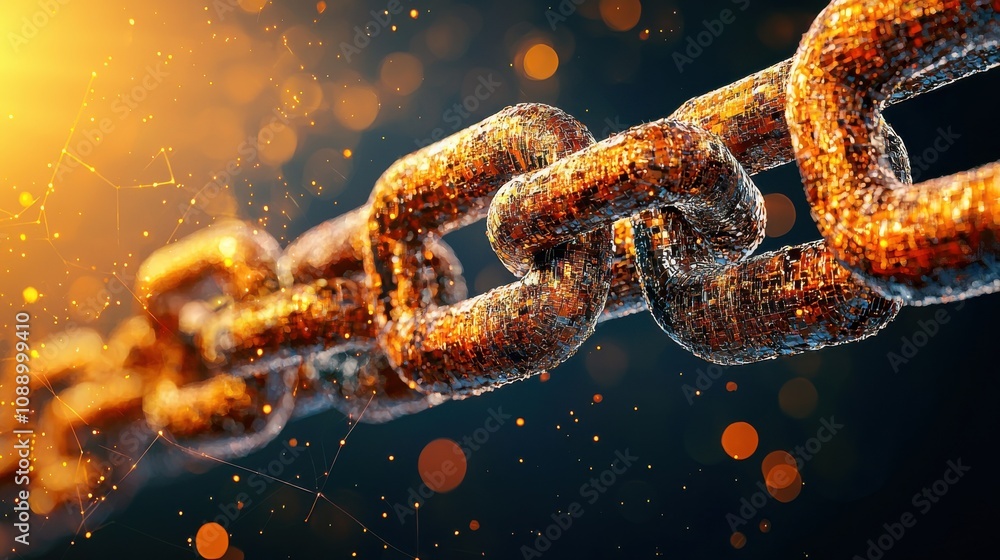 Leinwandbilder Visualizing blockchain nodes representation of accb standards in a digital environment abstract conceptualization for technology enthusiasts