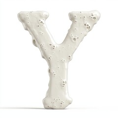 Fototapeta premium A textured, irregular white letter 