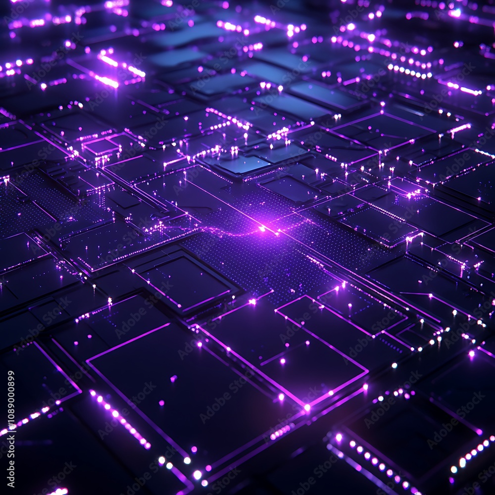 Poster futuristic abstract texture featuring a matrix of glowing neon lines and dots ideal for technology, 