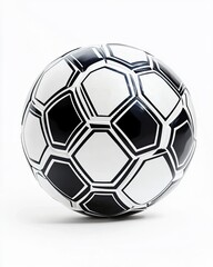 Fototapeta premium Black and White Soccer Ball: A classic black and white soccer ball, ready for the game. Its textured surface and iconic design evoke a sense of passion and competition.