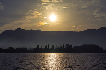 Lake Kawaguchiko sunset in Yamanashi, Japan