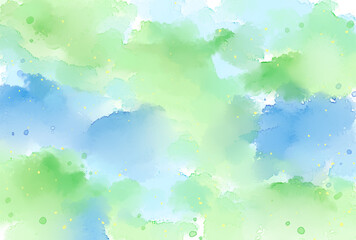 水彩背景素材　テクスチャ　青　緑