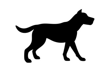Dog silhouette. Vector silhouette of dog on white background.