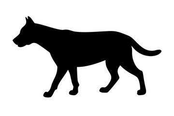 Dog silhouette. Vector silhouette of dog on white background.