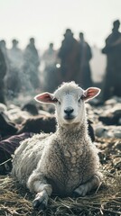 Lamb sacrifice for Eid al-Adha in a rural area highlights culture and community spirit
