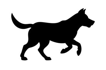 Dog silhouette. Vector silhouette of dog on white background.