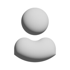Vector flat illustration in grayscale. 3D avatar, user profile, person icon, gender neutral silhouette, profile picture. Suitable for social media profiles, icons, screensavers and as a template.