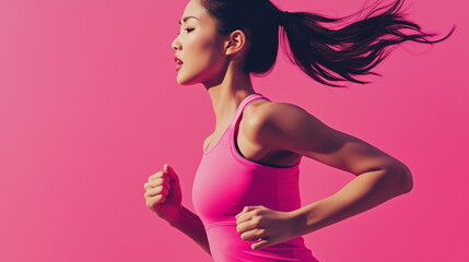 女性がランニングしている画像