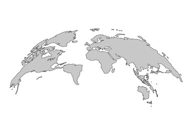 Vector illustration of a world map, 3d perspective.
