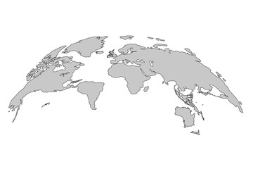 Vector illustration of a world map, 3d perspective.