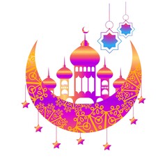 Crescent Moon and Lantern Artworks Elegant Ramadan and Eid Celebration Designs