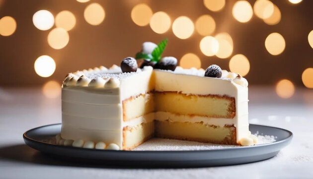 Meringe cake with cream, ai