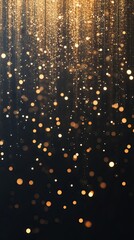 Golden Bokeh Lights Abstract Background - Festive Sparkle