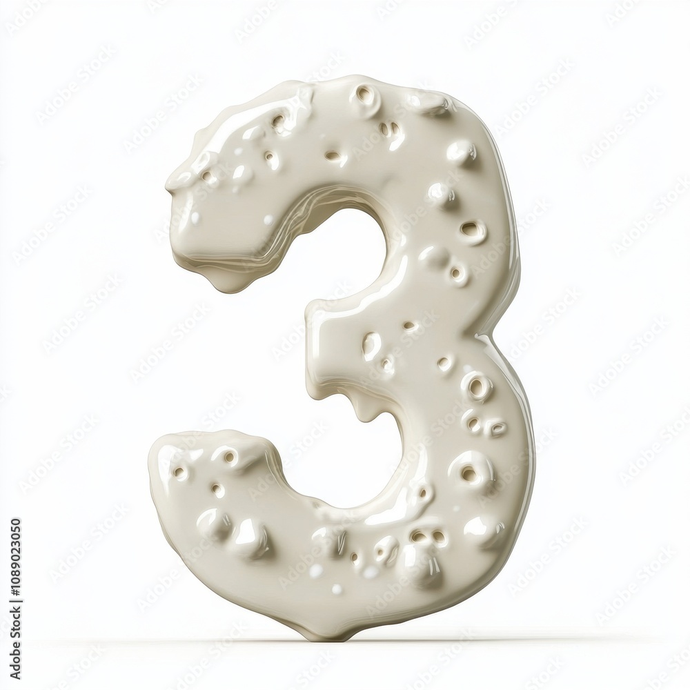 Poster a 3d representation of the number 