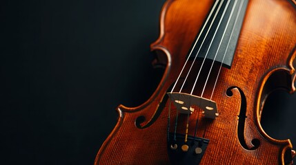 Fototapeta premium Close Up of a Violin with F-Holes and Strings