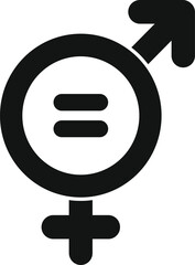 Empowering symbol promoting gender equality and equal rights for both men and women