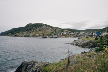 Bell Island ferry arriving at Portugal Cove ferry terminal, early Spring; Avalon region Newfoundland Canada