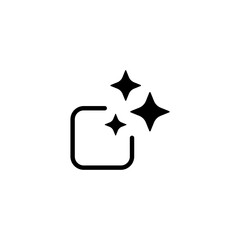 Ai generated icon. Simple outline style. AI star and square, artificial intelligence, computer help assistant, technology concept. Thin line symbol. Vector illustration isolated.