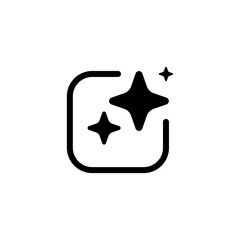 Ai generated icon. Simple outline style. AI star and square, artificial intelligence, computer help assistant, technology concept. Thin line symbol. Vector illustration isolated.