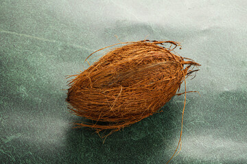 Natural exotic brown hairy coconut