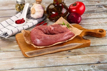 Raw pork tenderloin for cooking