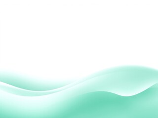 Fototapeta premium Calming and serene ultrawide gradient from mint green to white with organic wavy shape, light green, soothing patterns
