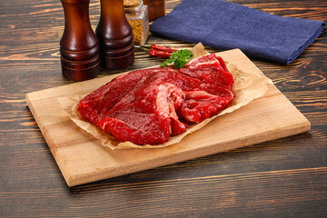 Raw beef meat piece for cooking
