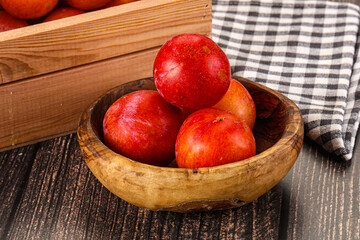Fresh sweet juicy  purple plums