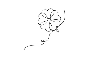 Love shape continuous single line art and isolated outline vector illustration
