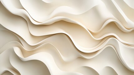 Abstract fluid shapes flowing across the background, bold and saturated colors moving from Ivory to Cream, 3D effect