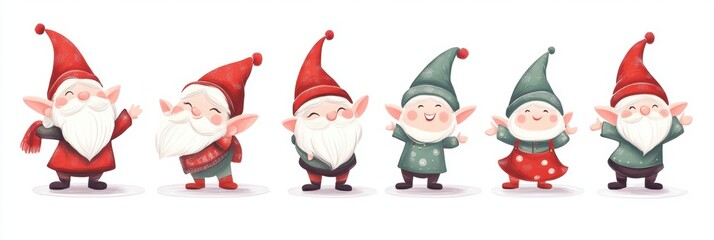 Collection of cute gnome character.