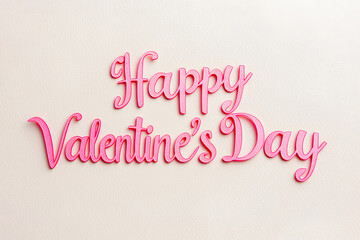 Text Happy Valentines Day on light background