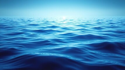 Naklejka premium Dreamy and abstract blue sea landscape with wavy ripples and soft light, soft light, soft blue hues
