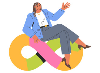 Businesswoman. Flat Vector Illustration