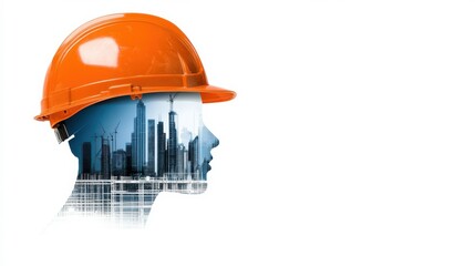 Dynamic city landscape featuring female planner at construction site urban environment digital art concept industrial innovation inspirational perspective