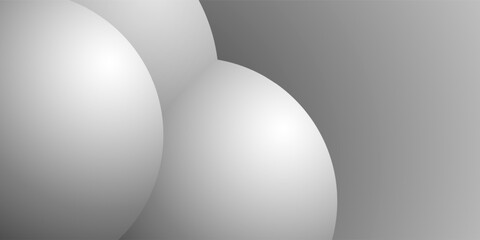 Modern Style Background, Header or Banner Design with Large White and Grey Overlapping Bubbles Pattern, Multi Purpose Creative Wide Scale Template for Web with Copyspace in Editable Vector Format