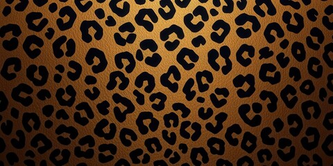Obraz premium Texture of a leopard's spotted fur, showcasing a mix of black and golden hues, pattern, wild, natural