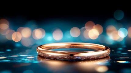 Obraz premium Elegant gold ring display glamorous setting jewelry photography luxurious environment close-up beauty concept